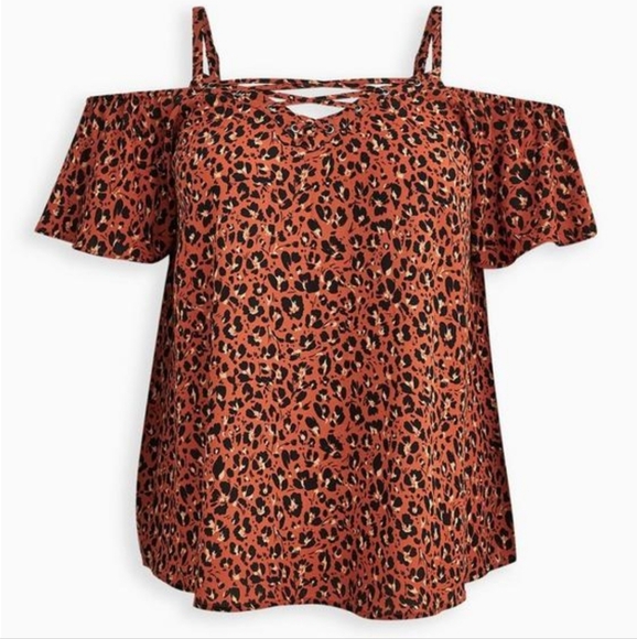 Torrid Cold Shoulder Blouse - Picture 1 of 7
